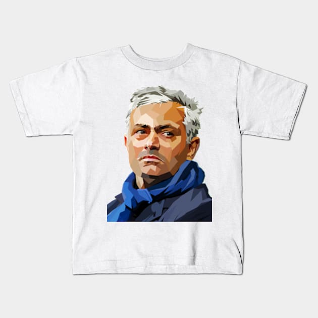 Mourinho Lowpoly Arty Kids T-Shirt by Worldengine